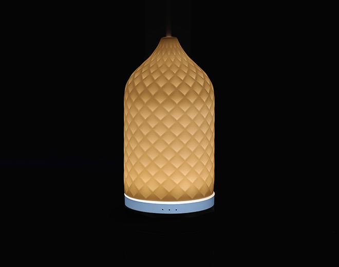 Hiro-ABS base cerámica cubierta difusor de aromaterapia con luz